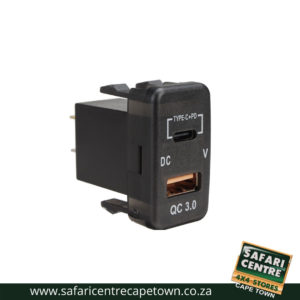 Lumeno QC3 USB and Type-C Charger with Volt Meter for Toyota Vigo