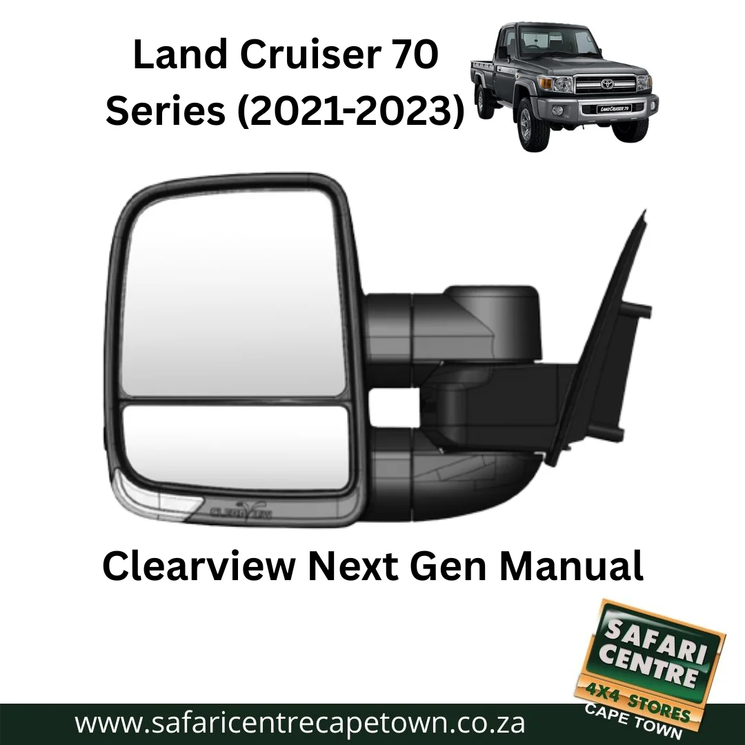 Clearview Next Gen Manual Black Towing Mirrors Land Cruiser 70 Series (2021-2023)