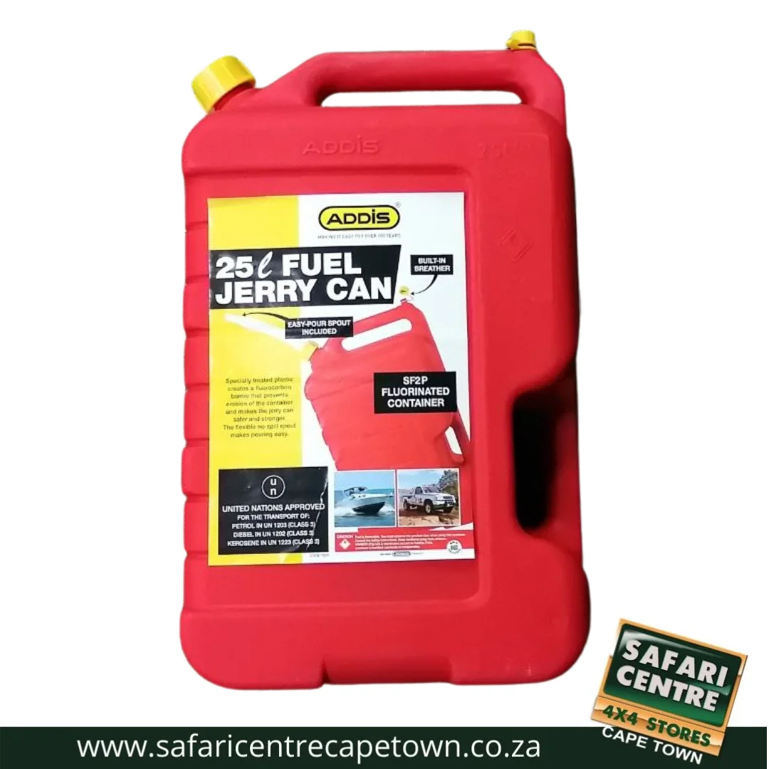 Addis 25L Plastic Red Petrol Jerry Can | Safari Centre Cape Town